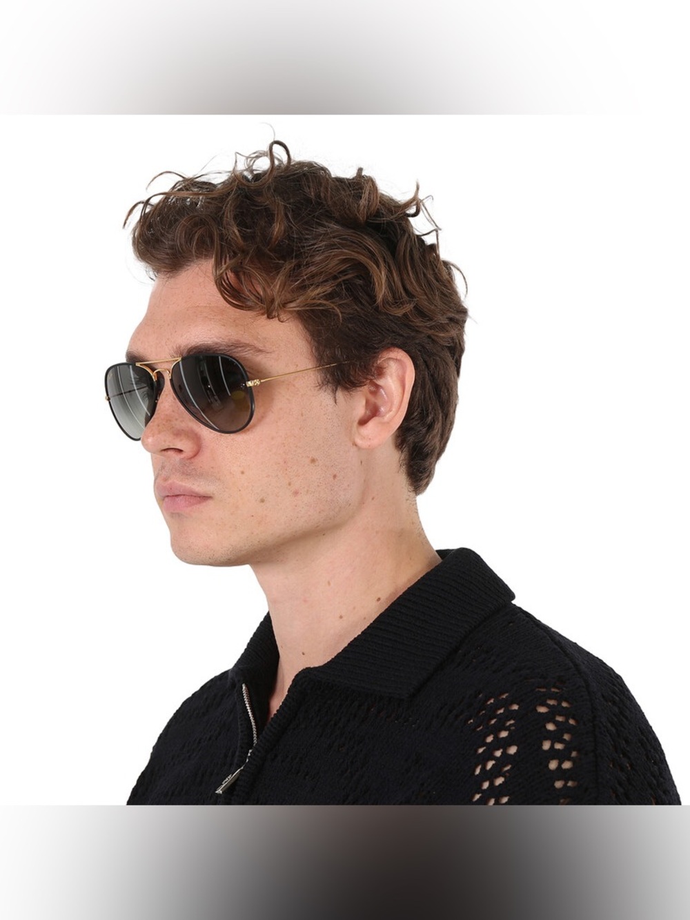 Ray-Ban Sunglasses RB3025JM Aviator Full Color Black And Gold Unisex 
(Jun 026)